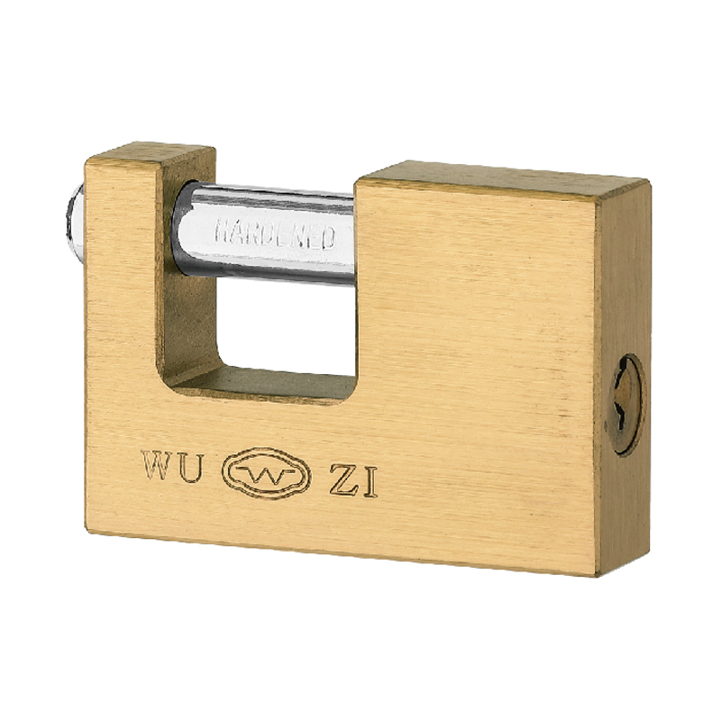 Cerradura de latón rectangular con llave plana