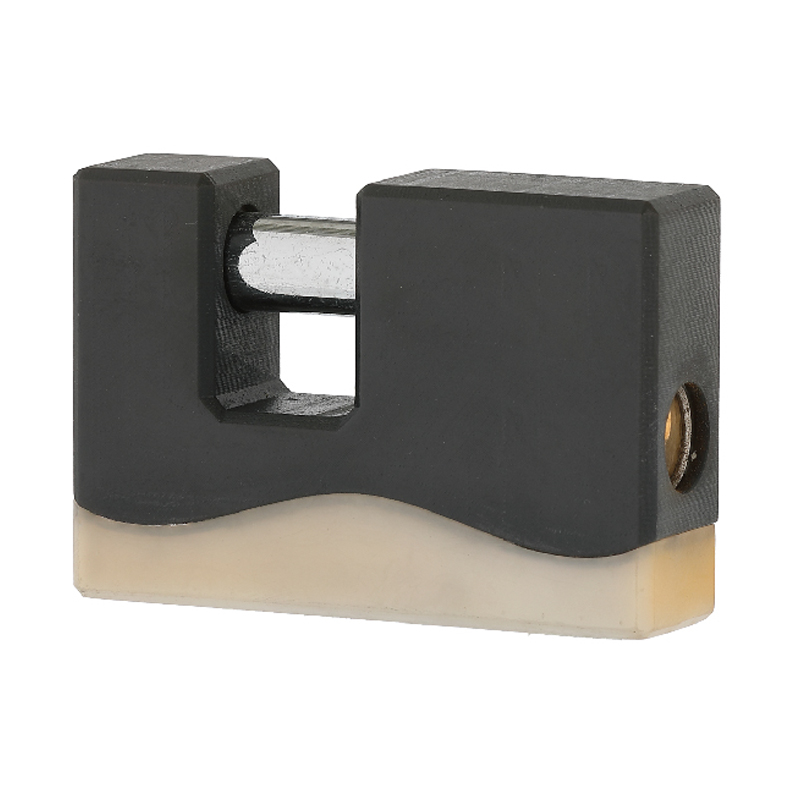 Cerradura de hierro rectangular cubierta de plástico