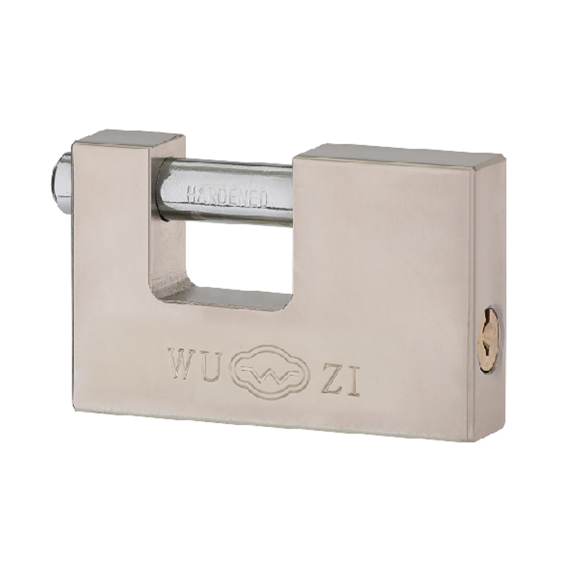 Cerradura de hierro rectangular tipo con llave plana